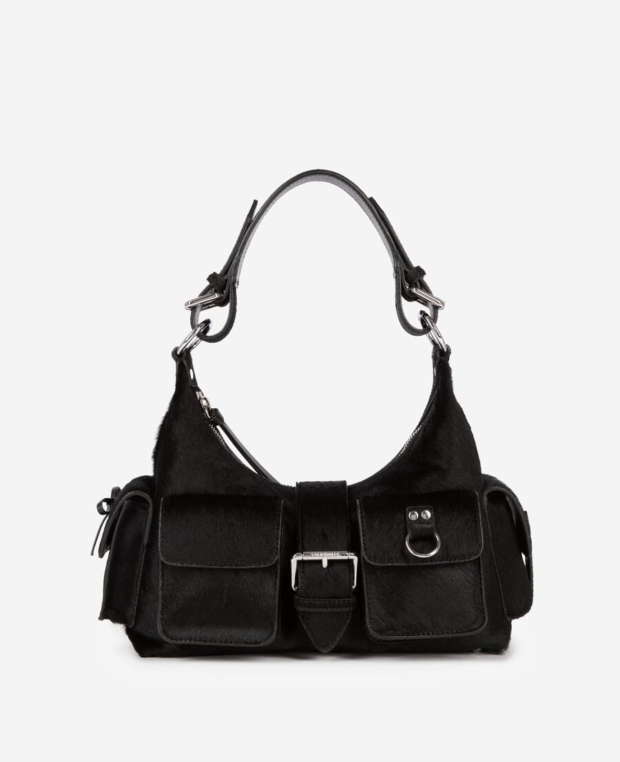The Kooples FEMME BLACK sac amelia en effet poulain noir