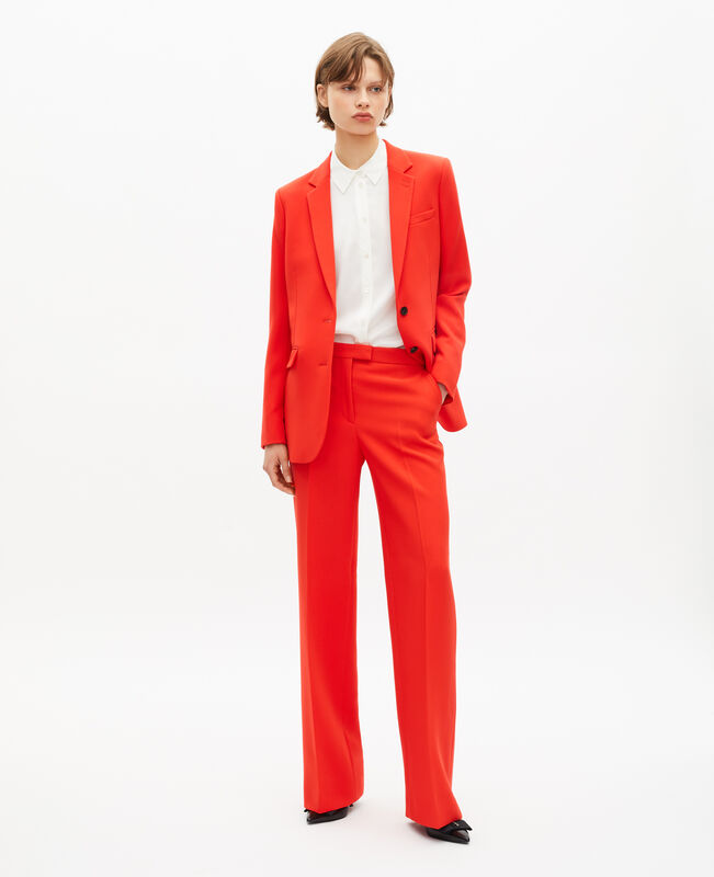 The Kooples FEMME ORANGE veste tailleur orange en crêpe