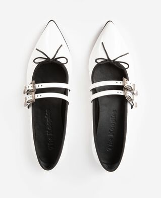 The Kooples WOMEN WHITE flat white leather ballerinas