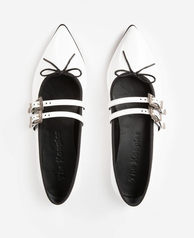 The Kooples FEMME WHITE ballerines plates en cuir blanc