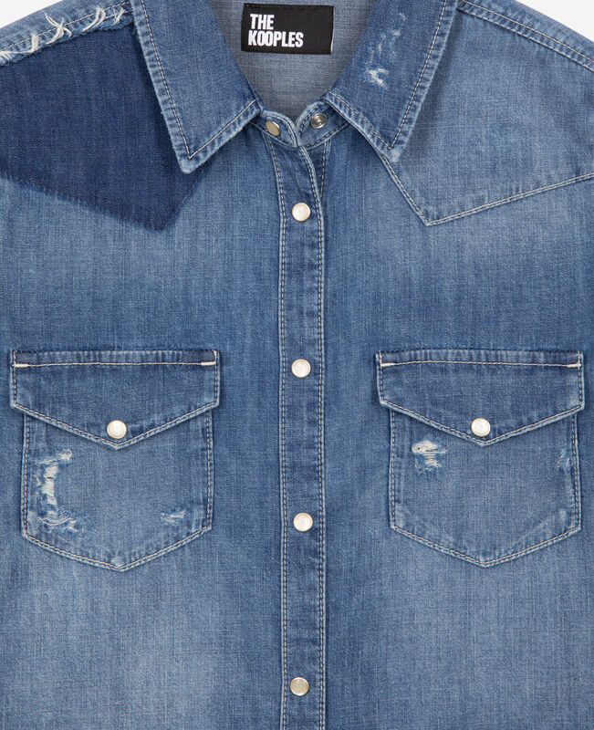 The Kooples FEMME USED chemise en denim bleue