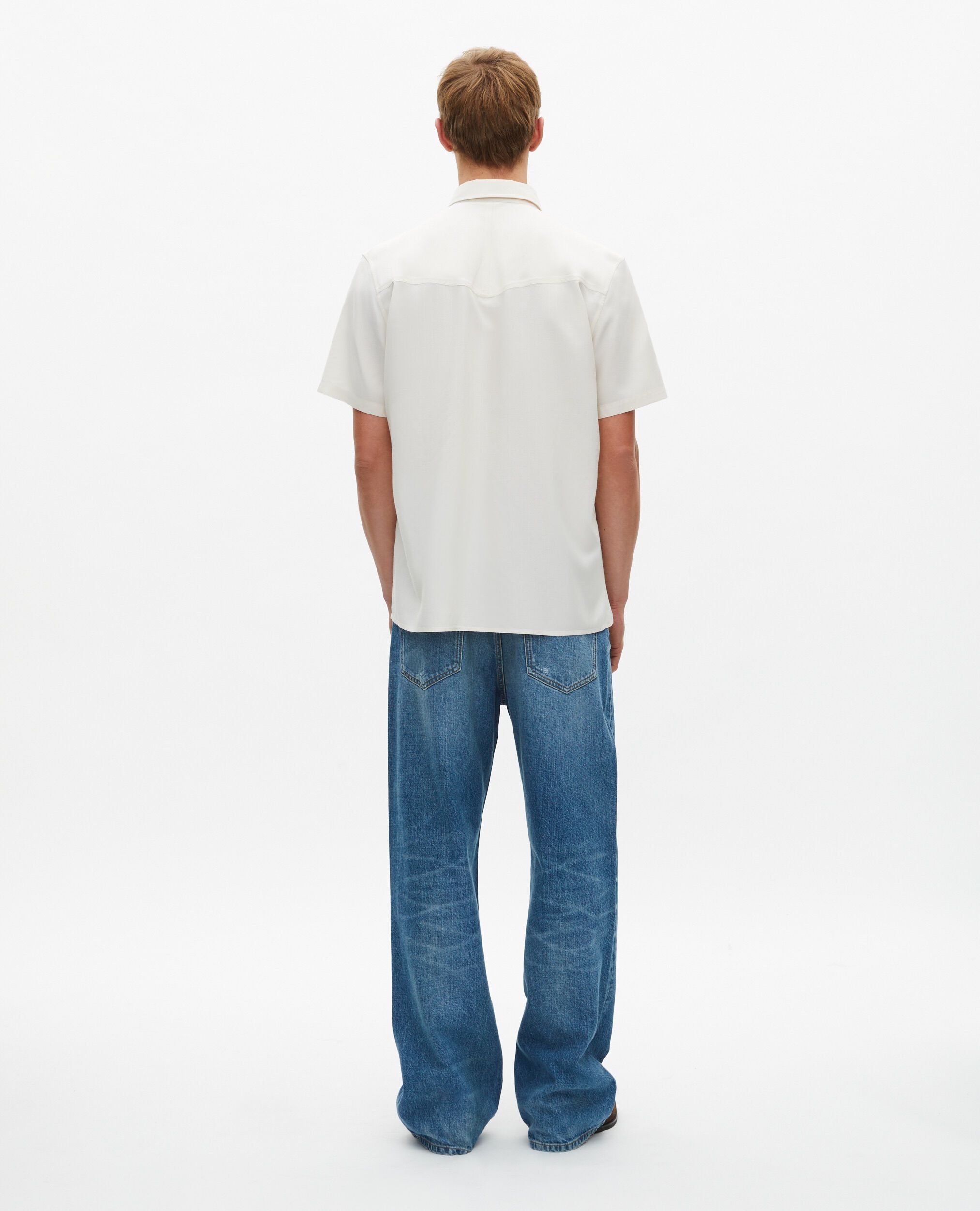 Chemise manches courtes blanche, ECRU, hi-res image number null