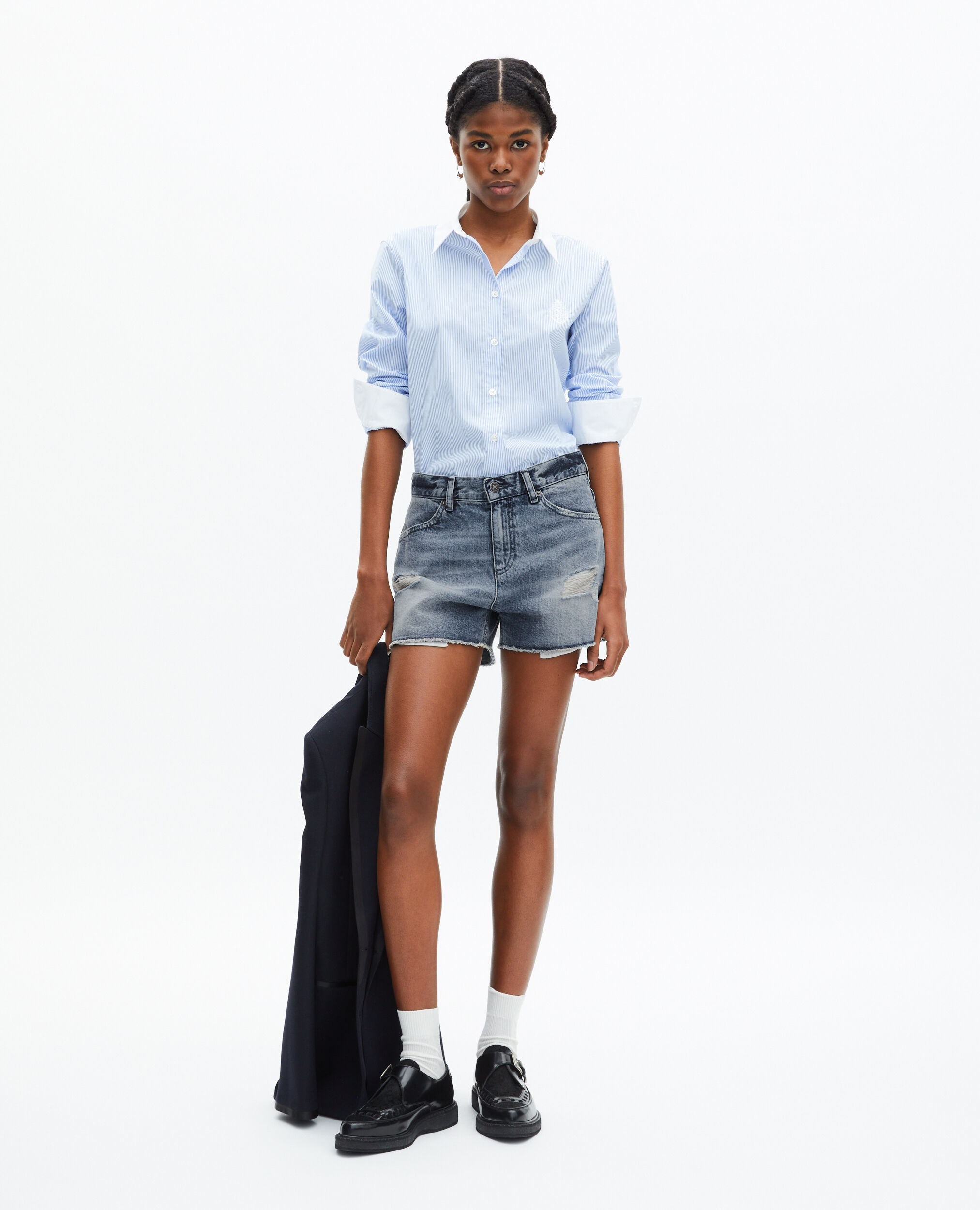 Short en denim bleu, BABY BLUE, hi-res image number null