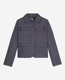 The Kooples FEMME BLUE veste courte en coton et lin bleue