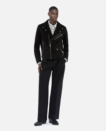 The Kooples HOMME BLACK blouson biker en nubuck noir