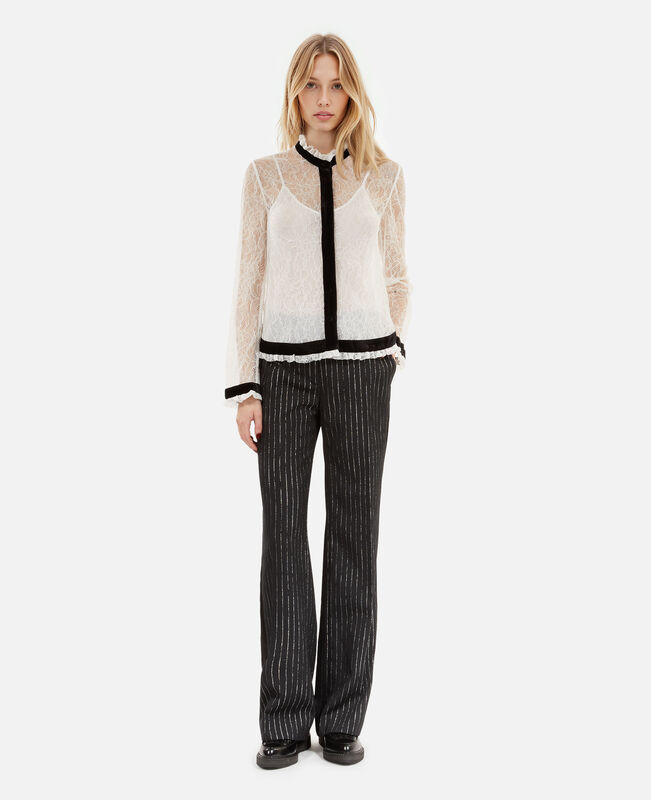 The Kooples FEMME ECRU chemise en dentelle écrue