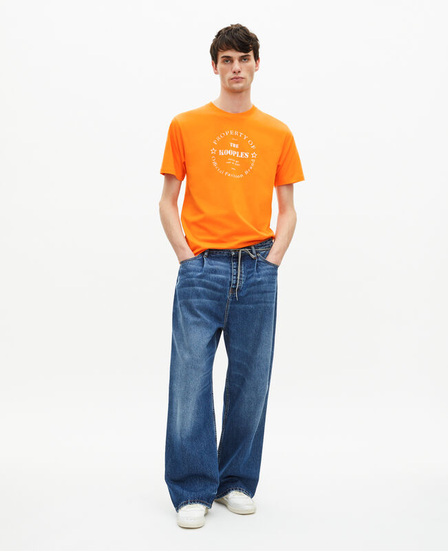 The Kooples HOMME ORANGE t-shirt avec sérigraphie orange