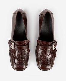 The Kooples FEMME BROWN mocassins à talons en cuir marrons