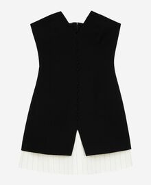 The Kooples FEMME BLACK robe courte bustier bi-matière noire