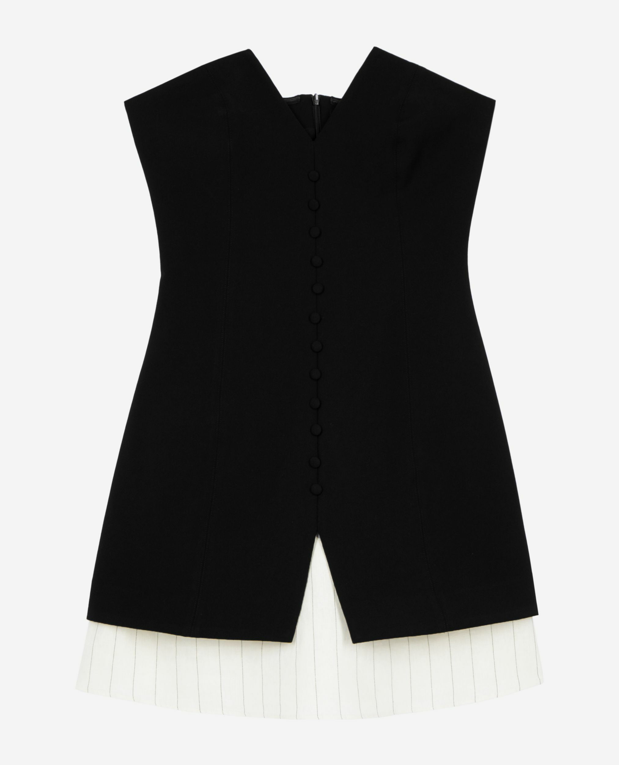Robe courte bustier bi-matière noire, BLACK, hi-res image number null