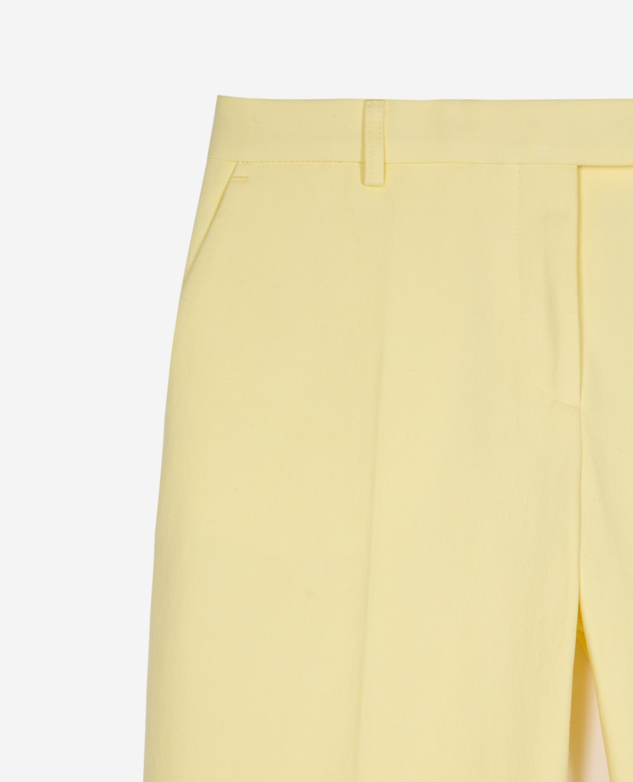Pantalon costume en coton bleu, YELLOW, hi-res image number null