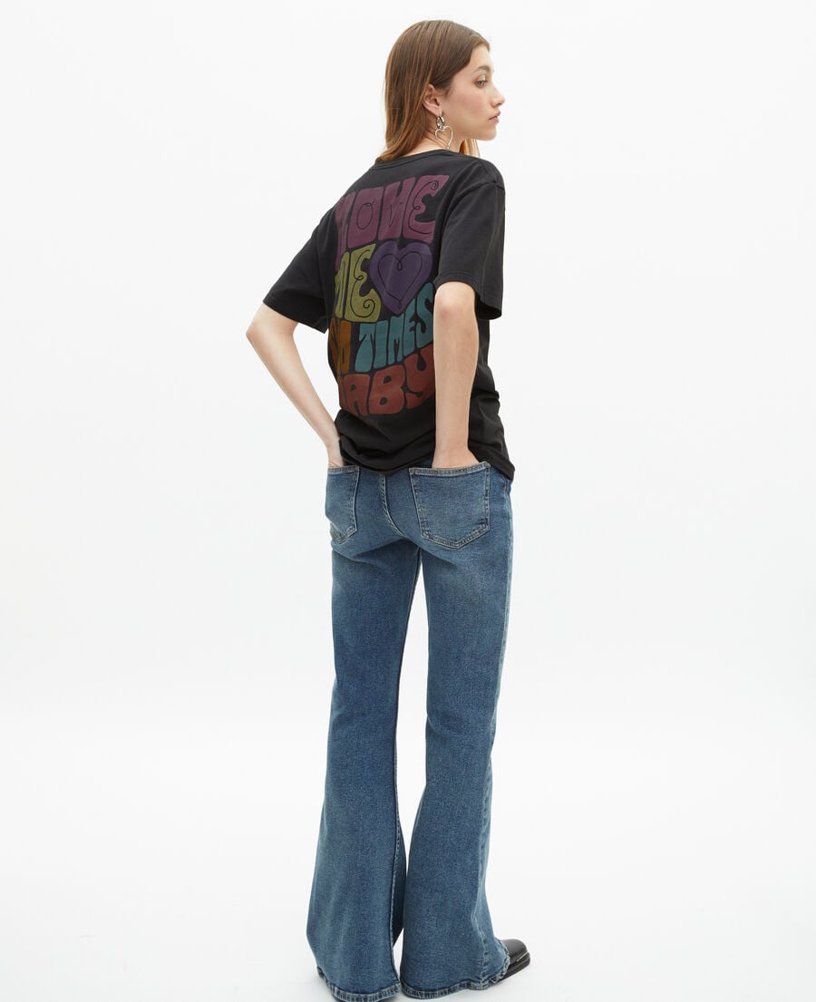The Kooples MIXTE BLACK WASHED t-shirt mixte the doors x the kooples noir délavé