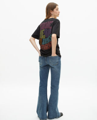 The Kooples MIXTE BLACK WASHED t-shirt mixte the doors x the kooples noir délavé