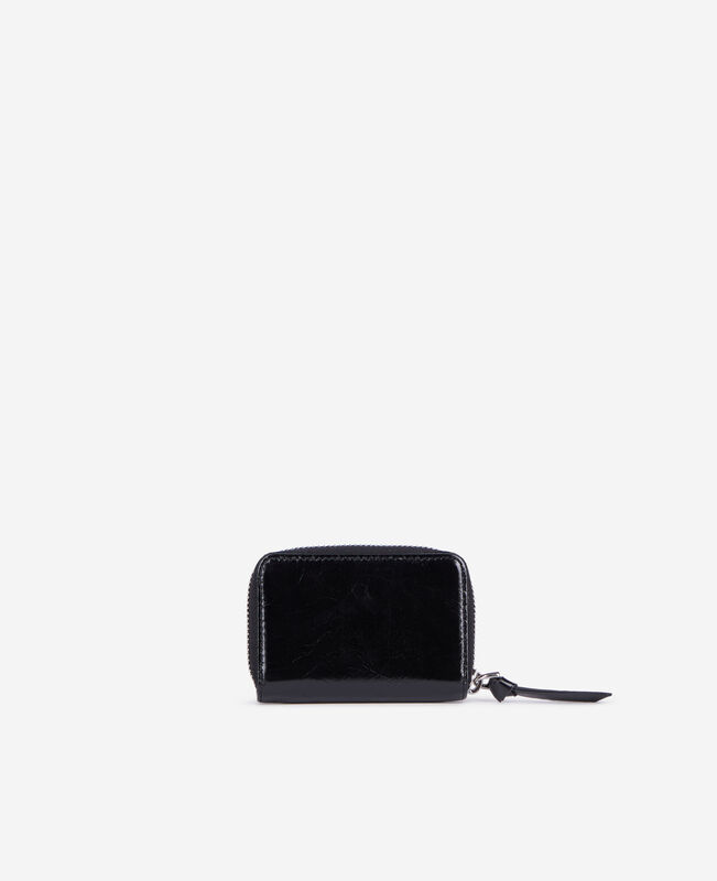 The Kooples FEMME BLACK porte monnaie amelia en cuir noir