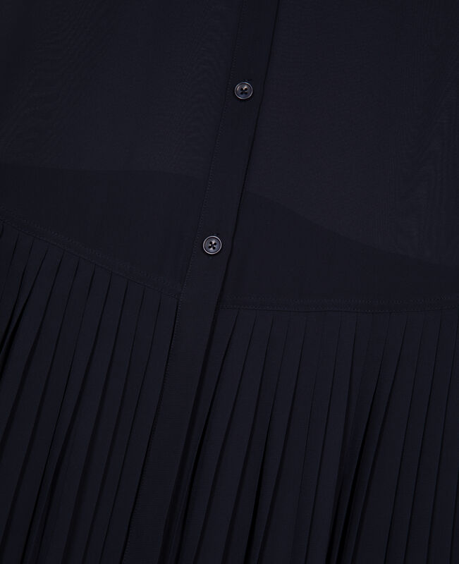 The Kooples FEMME NAVY chemise plissée marine