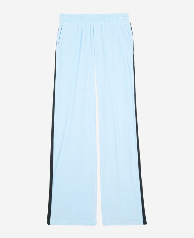 The Kooples FEMME BABY BLUE bas de jogging en velours bleu clair