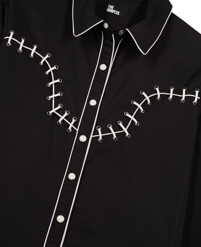 The Kooples FEMME BLACK chemise style western avec broderies noire