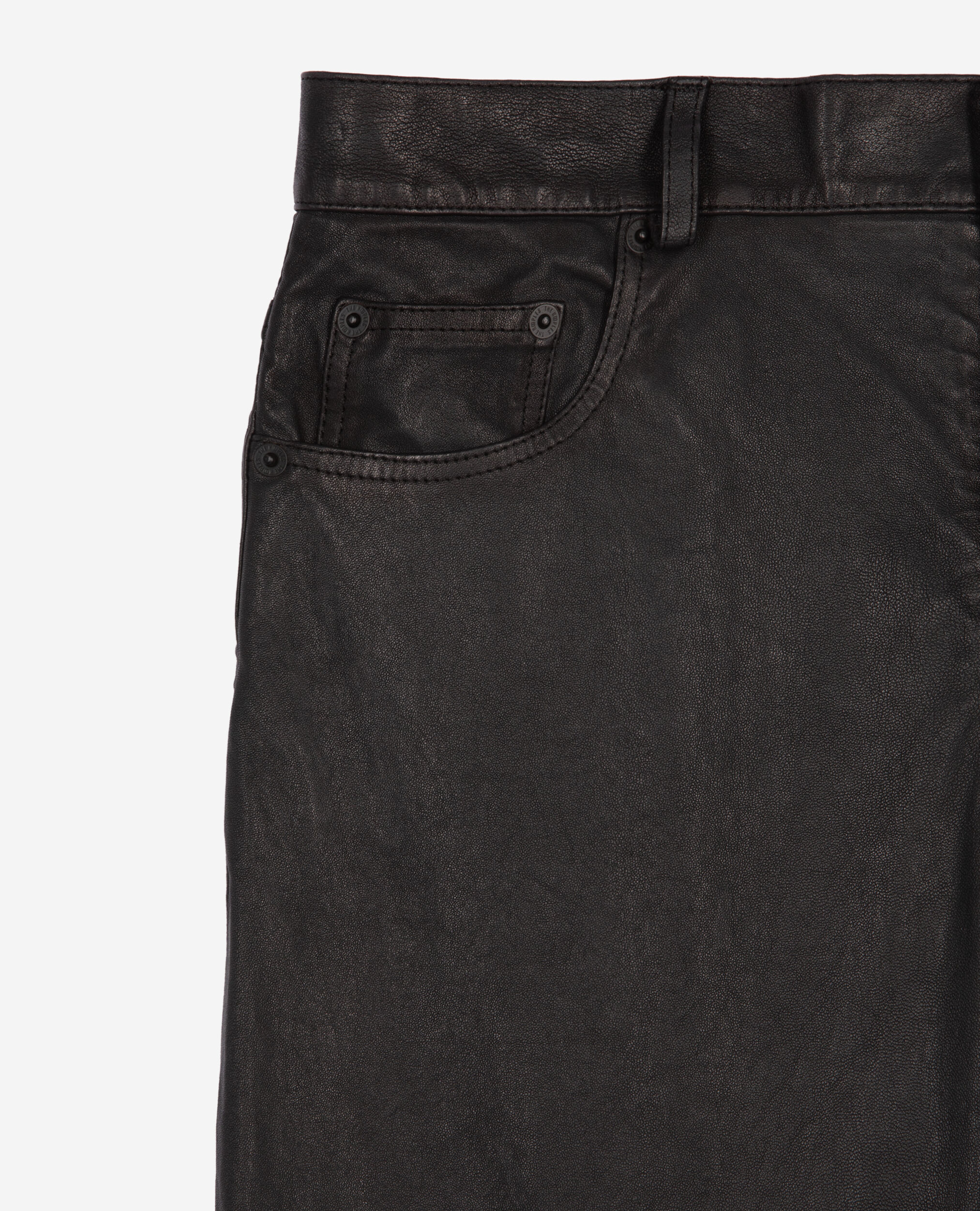 Pantalon slim en cuir noir, BLACK, hi-res image number null