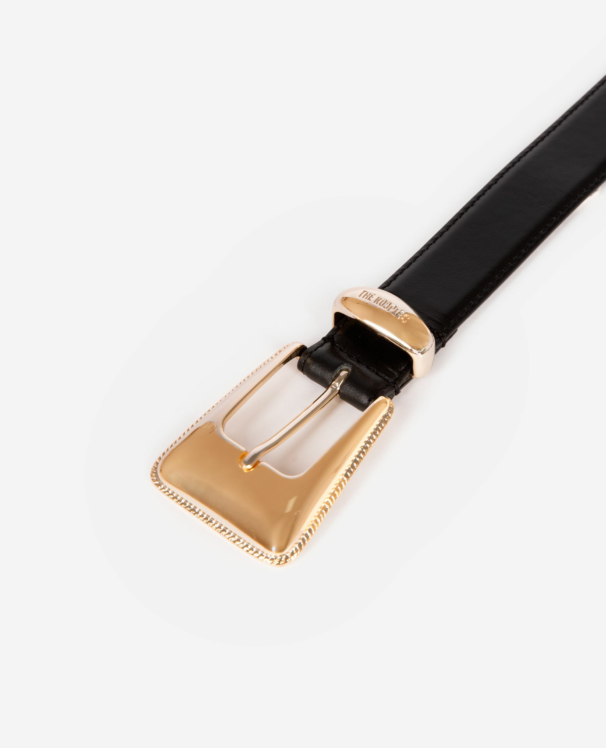 Ceinture en cuir noire, BLACK, hi-res image number null