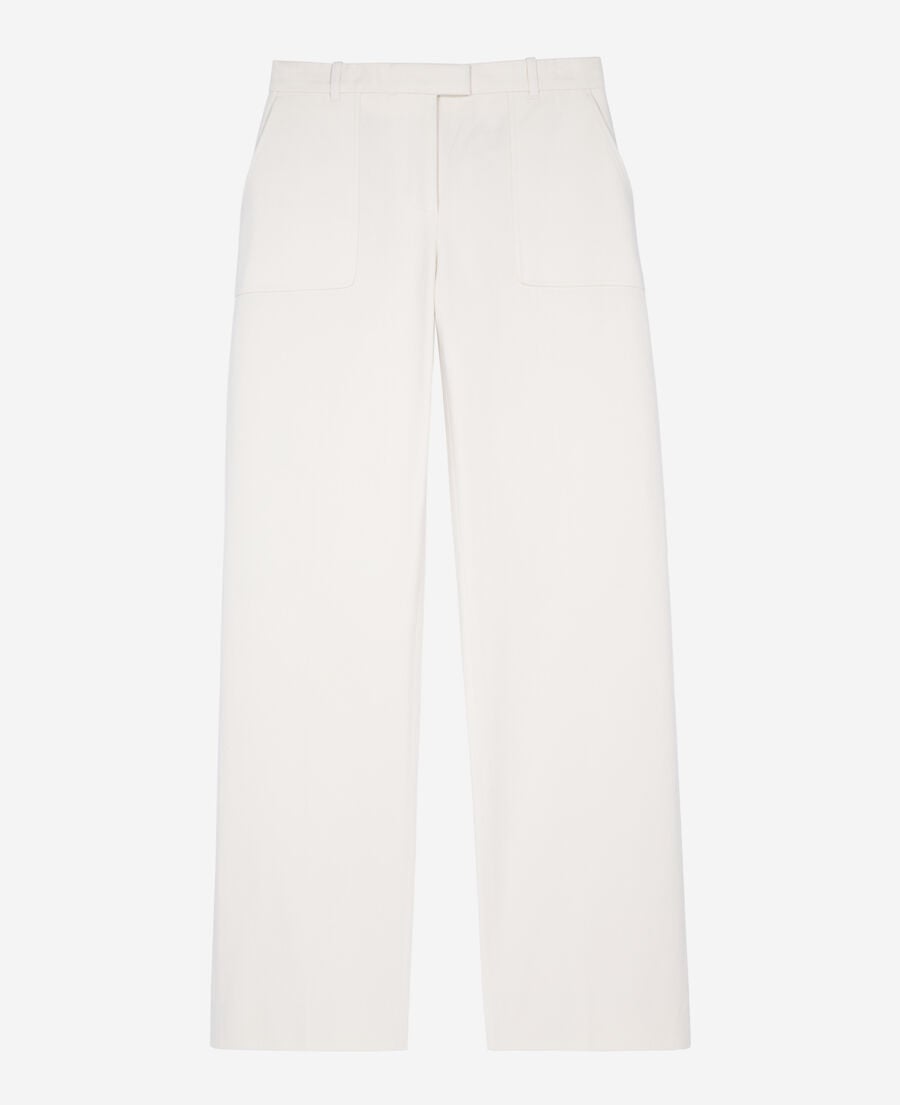The Kooples WOMEN ECRU ecru cotton wide-leg pants