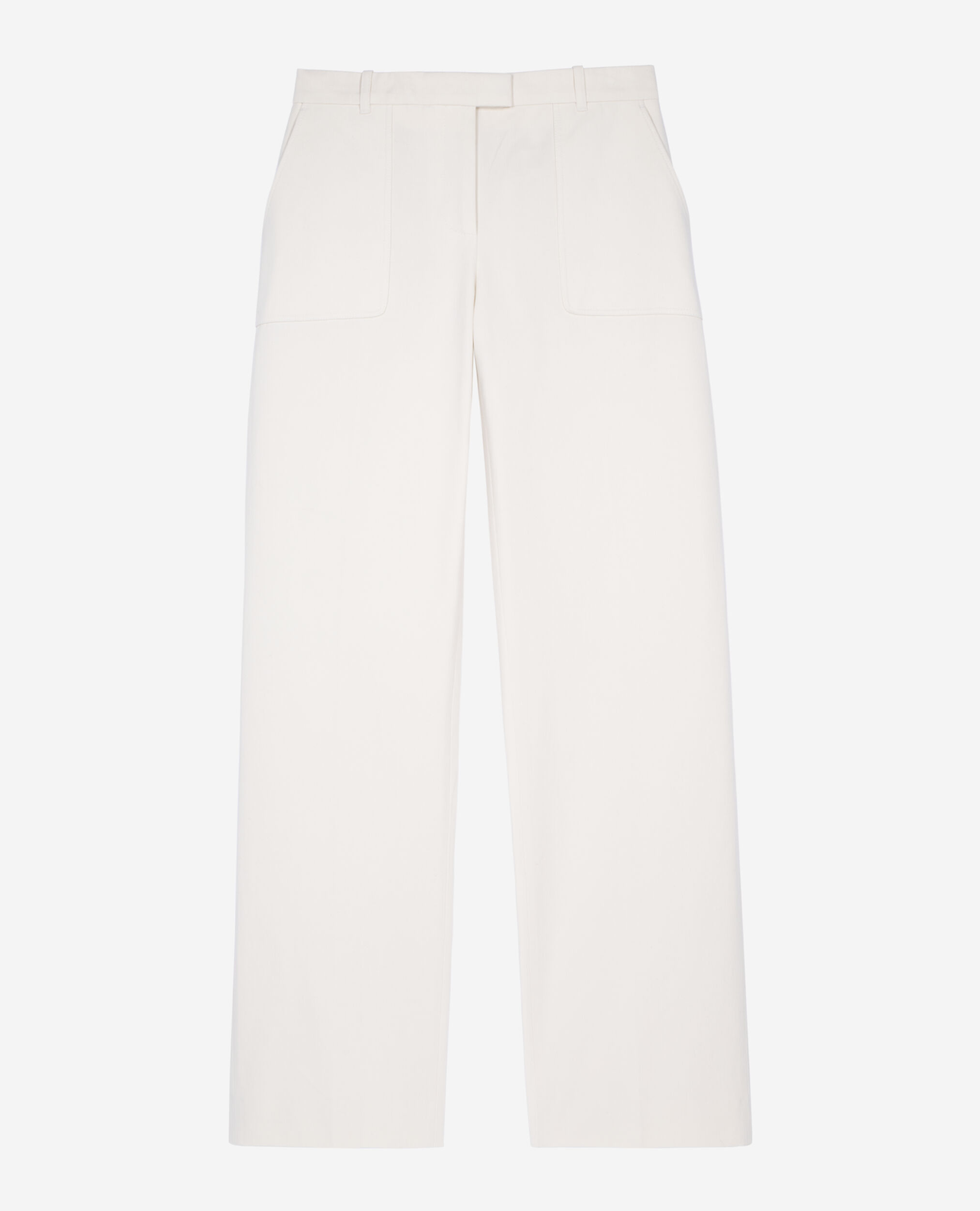 Pantalon large en coton ecru, ECRU, hi-res image number null
