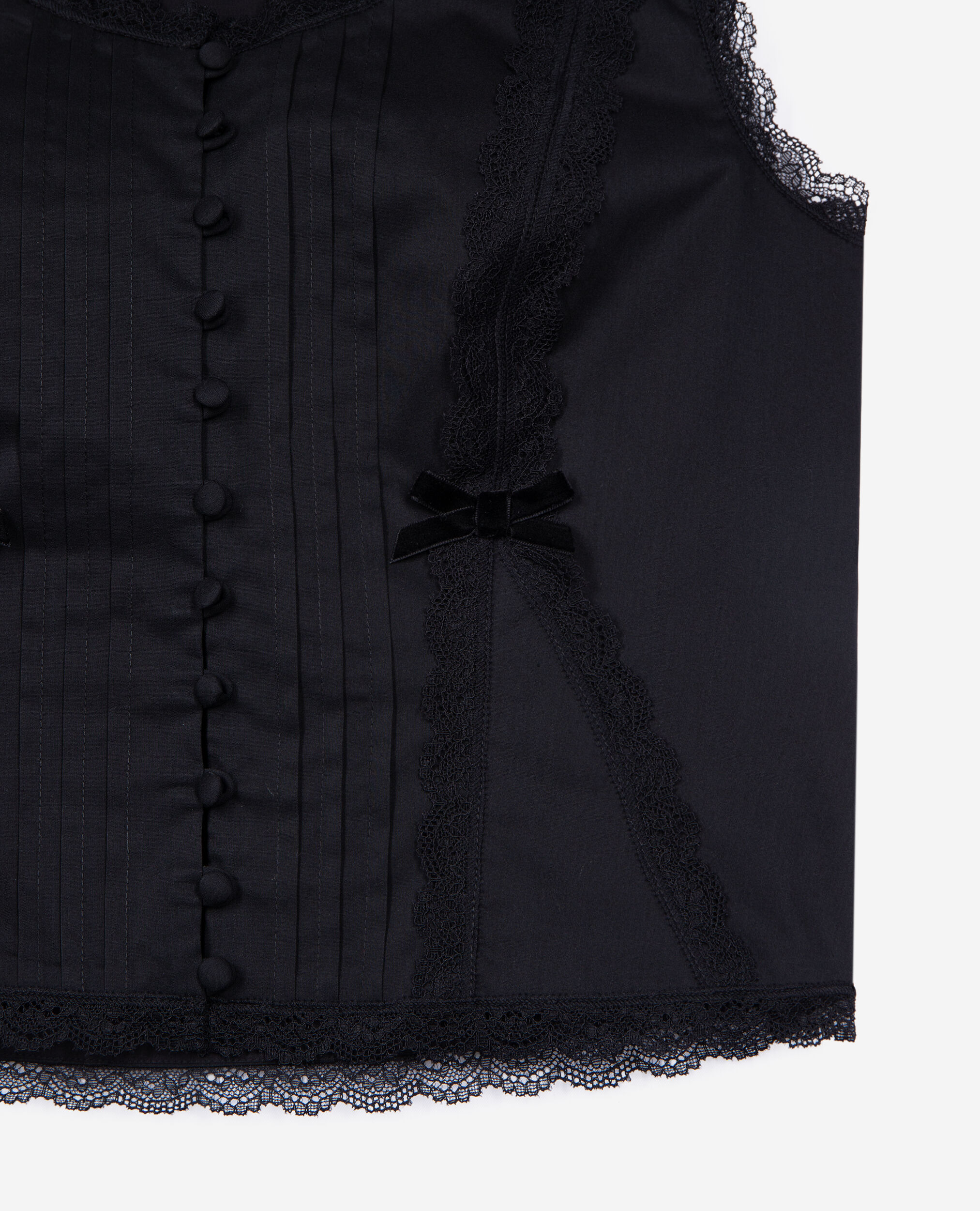 Top avec dentelle noir, BLACK, hi-res image number null