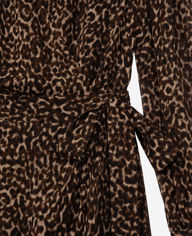 The Kooples FEMME LEOPARD robe portefeuille courte imprimé léopard