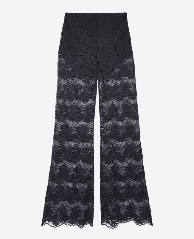 The Kooples FEMME BLACK pantalon flare en dentelle noir