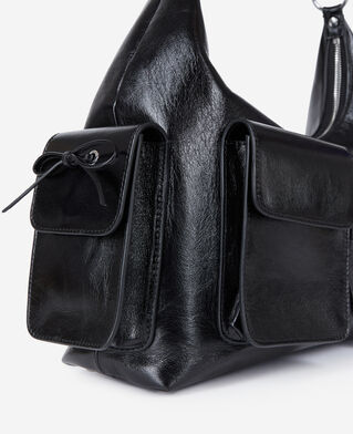 The Kooples FEMME BLACK sac amelia xl en cuir noir