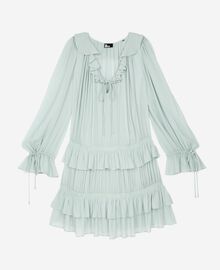 The Kooples FEMME BLUE/GREEN robe courte avec volants bleu