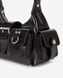 The Kooples FEMME BLACK sac amelia small en cuir craquelé noir