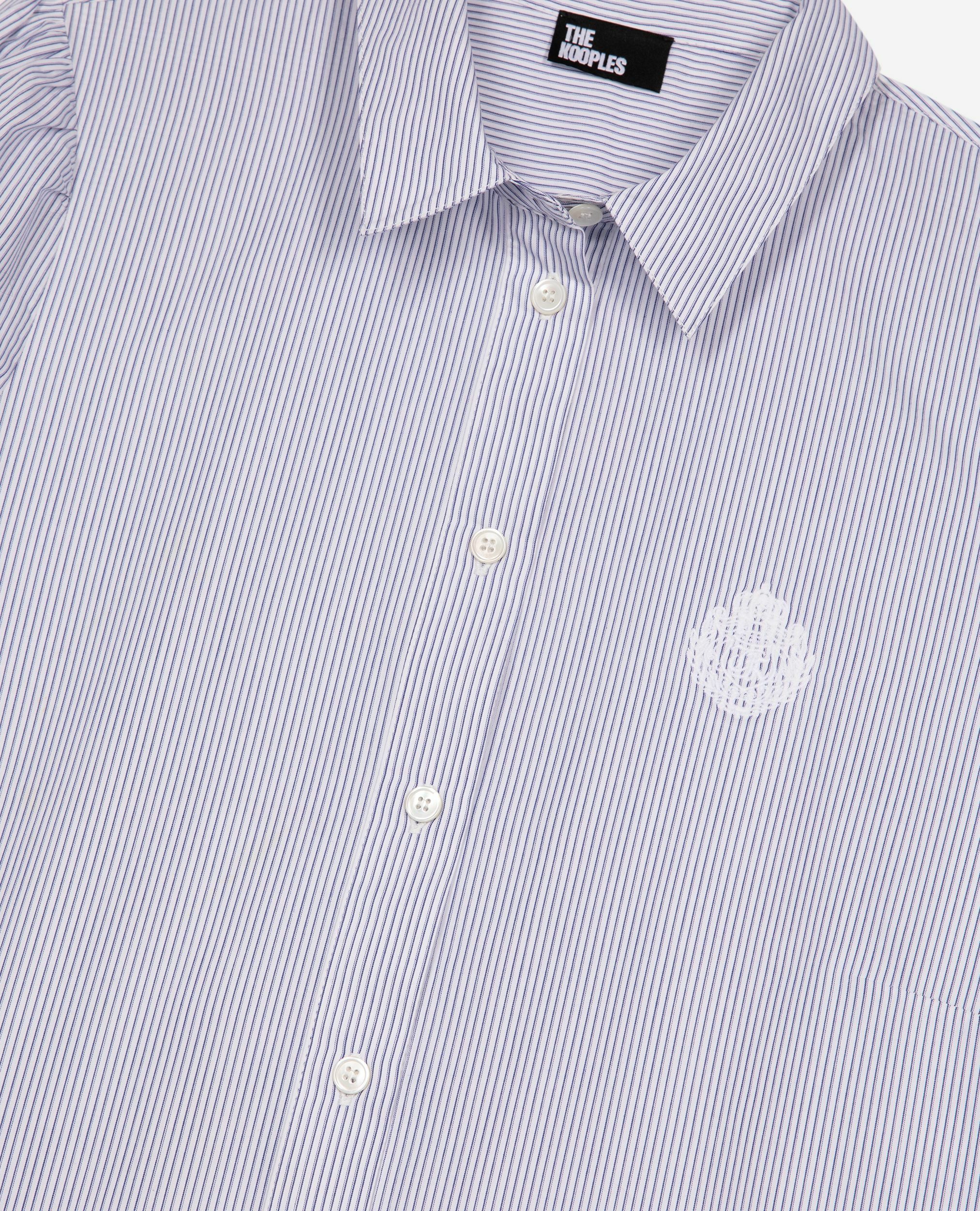 Robe courte col chemise à rayures bleue, BLUE WHITE, hi-res image number null
