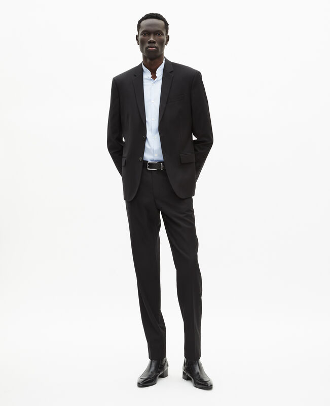 The Kooples HOMME BLACK veste de costume en laine noire coupe tailleur ajustée