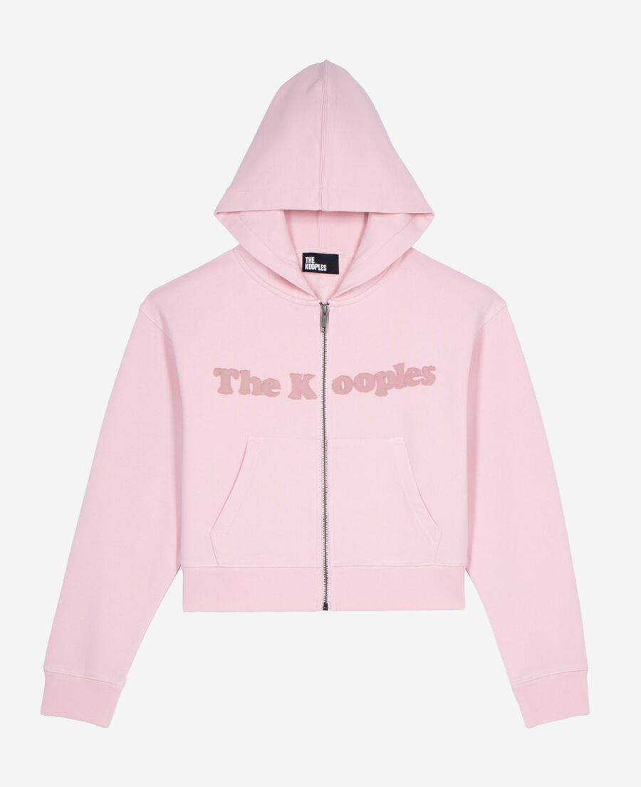 The Kooples WOMEN LILA zip-up sweatshirt with pink logo