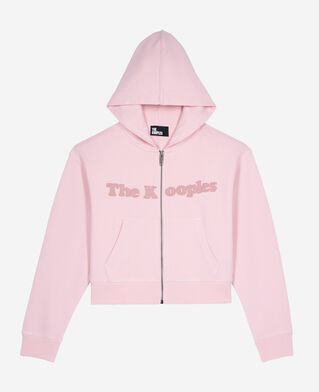 The Kooples WOMEN LILA zip-up sweatshirt with pink logo