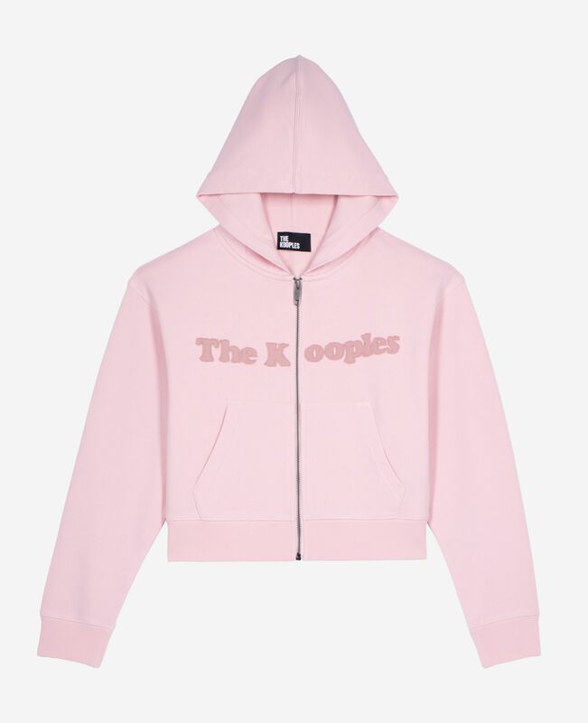 The Kooples FEMME LILA sweatshirt à zip avec logo rose