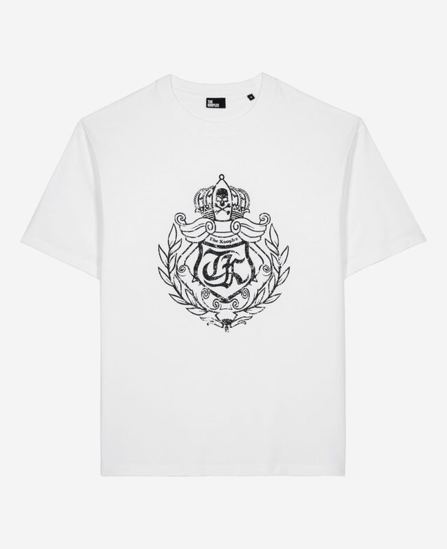 The Kooples HOMME WHITE t-shirt avec sérigraphie blason blanc