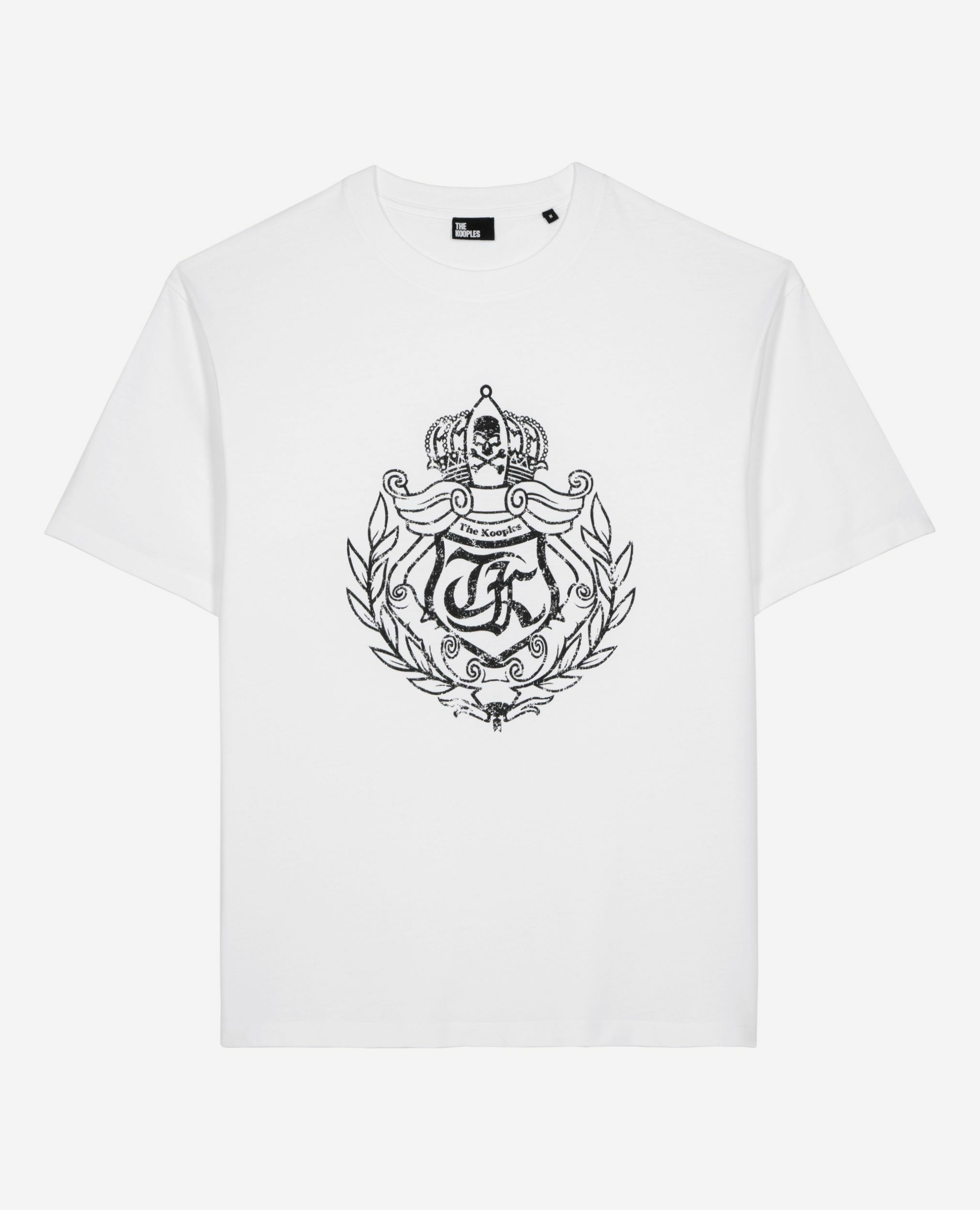 T-shirt avec sérigraphie blason blanc, WHITE, hi-res image number null
