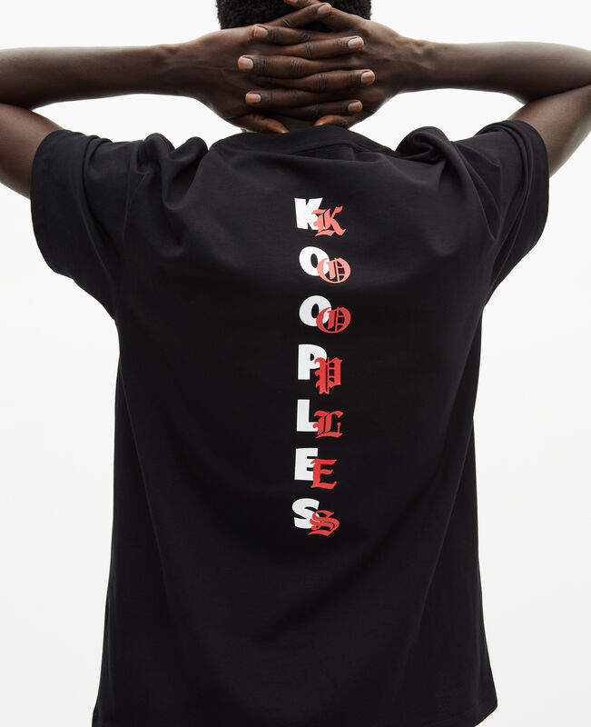 The Kooples HOMME BLACK t-shirt avec sérigraphie logo noir