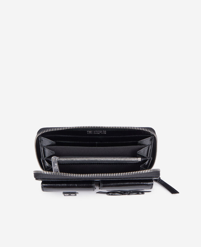 The Kooples FEMME BLACK portefeuille amelia en cuir noir