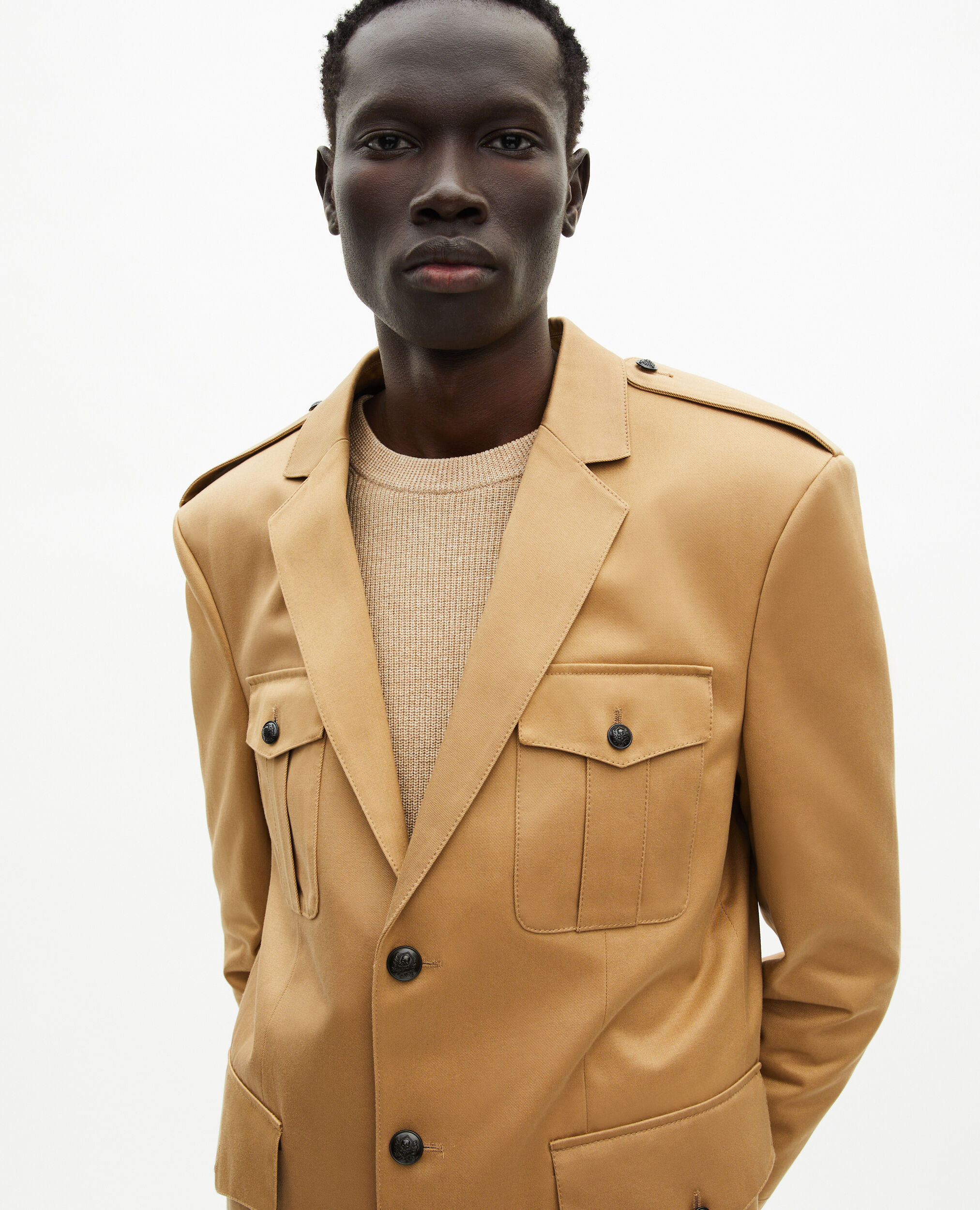 Veste en coton camel, CAMEL, hi-res image number null
