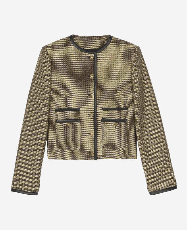The Kooples FEMME BLACK / GOLD veste courte noire et dorée