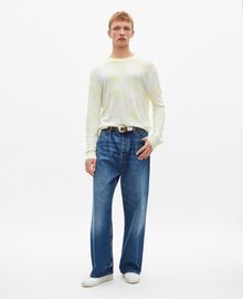 The Kooples HOMME YELLOW - ECRU pull en laine mérinos tie and dye jaune