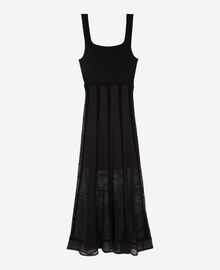 The Kooples FEMME BLACK robe longue en maille et dentelle noire