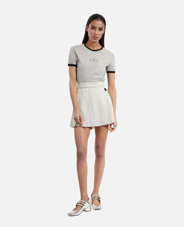 The Kooples FEMME ECRU jupe courte plissée écrue