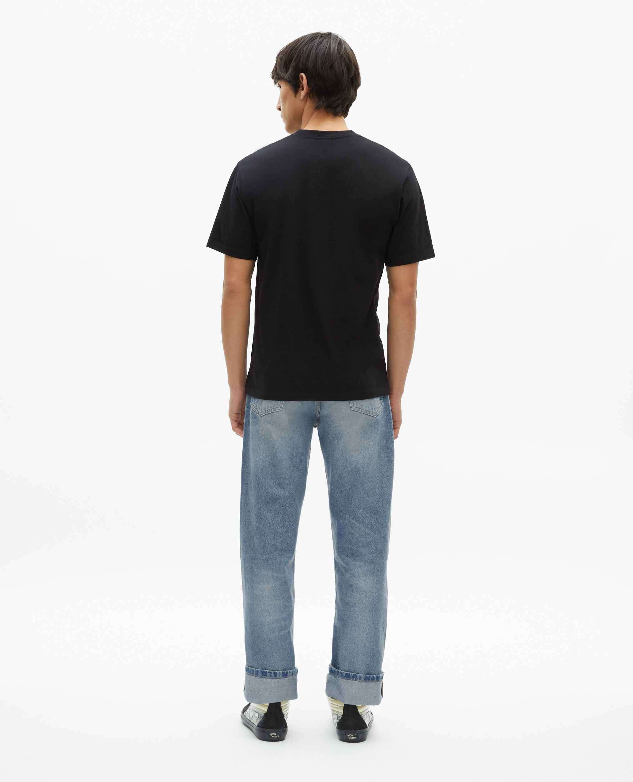 T-shirt avec flocage noir, BLACK, hi-res image number null