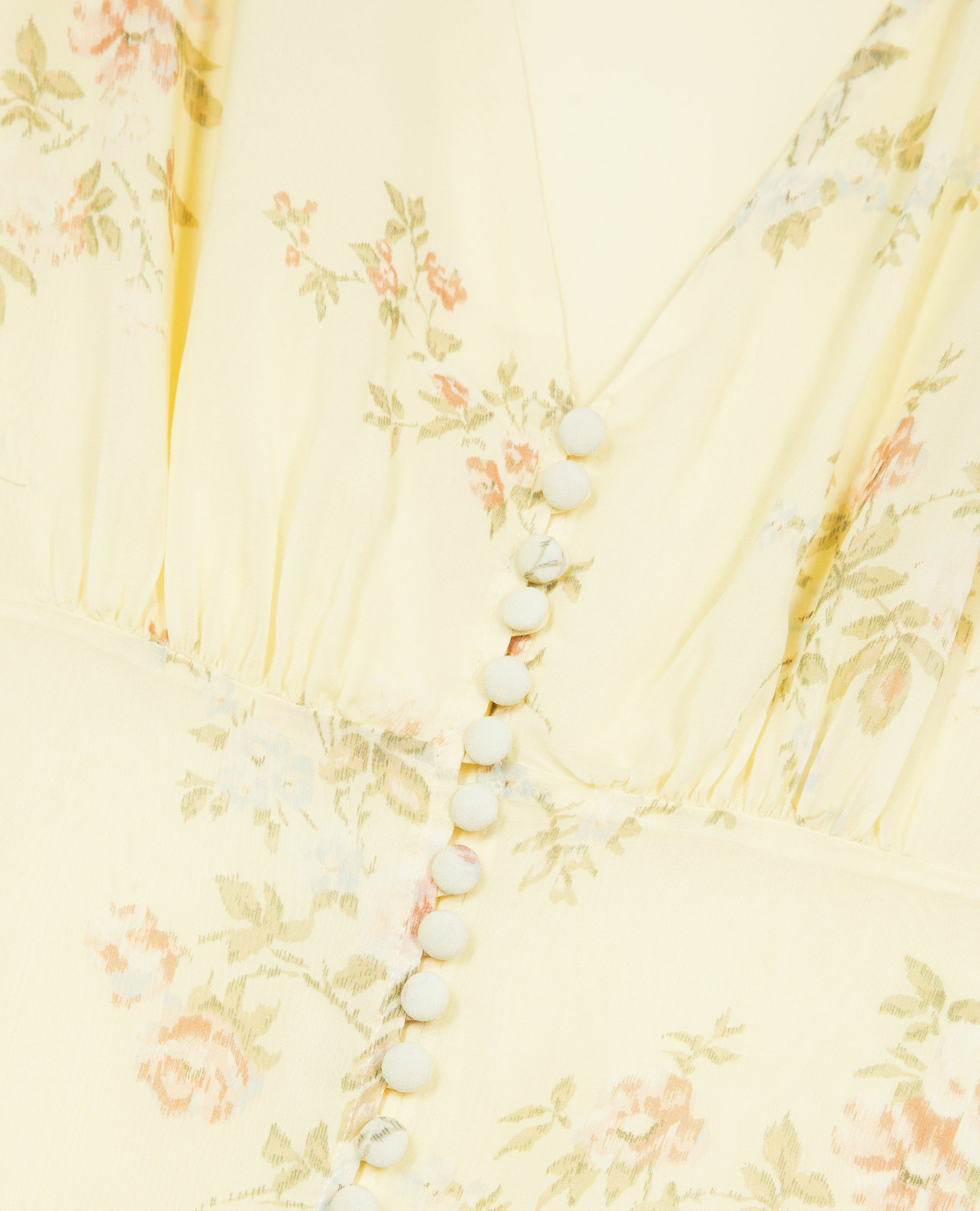 Robe courte imprimé fleuri jaune, YELLOW, hi-res image number null