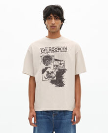 The Kooples HOMME LIGHT GREY t-shirt avec sérigraphie gris
