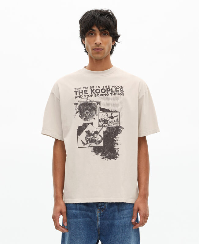 The Kooples HOMME LIGHT GREY t-shirt avec sérigraphie gris