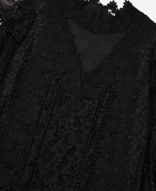 The Kooples FEMME BLACK robe courte en dentelle noire